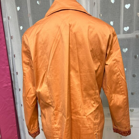 #164 Chico's Orange Button-Down Dress Shirt Size 3 (16) - Picture 3 of 6
